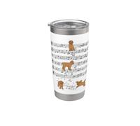 Divertente Labradoodle musica Giocare con le note Bicchiere termico in acciaio inox doppia parete