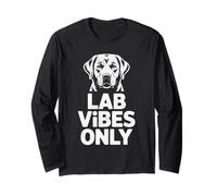Divertente Labrador Retriever Lab Vibes Only Dog Pets Regali Maglia a Manica