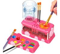 Divertente lavaspazzole educative con riciclo automatico acqua per ispirare artisti. Dispositivo per spazzole educative. Forma automatica del treno con funzione acqua