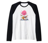 Divertente Lecca-Lecca Rosa con Tamburo a Dondolo Costume Maglia con Maniche Raglan
