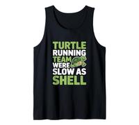 Divertente Lento Come Shell Turtle Running Team dicendo Canotta