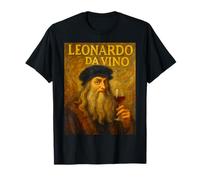 Divertente Leonardo da Vinci Leonardo da Vino Gli Amanti del Vino Rosso Maglietta