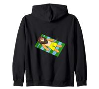 Divertente Leone Che Prende Il Sole Cartone Animato Design Carino Rilassante Animale Felpa con Cappuccio