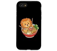 Divertente Leone Giapponese Ramen Noodles Bowl Giappone Zoo Ragazzi Ragazze Custodia per iPhone SE (2020) / 7/8