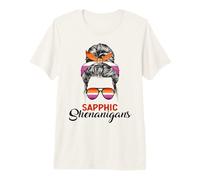 Divertente Lesbica Orgoglio Bandiera Saffiche Shenanigans Maglietta Premium