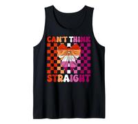 Divertente Lesbiche Pride Bandiera LGBTQ Ragazza non può pensare dritto Canotta