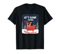 Divertente Lets Sleigh Together Discorso per Naughty Christmas Maglietta