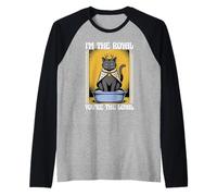 Divertente lettiera per gatti con scritta "I'm The Royal You're The Loyal Cat" Maglia con Maniche Raglan