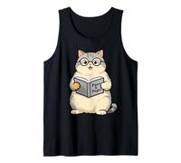 Divertente Lettore di Libri con Gatto e Gattino, Regalo per Uomini, Donne e Bambini Canotta