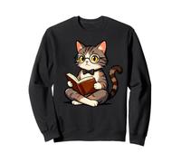 Divertente Lettore di Libri con Gatto e Gattino, Regalo per Uomini, Donne e Bambini Felpa