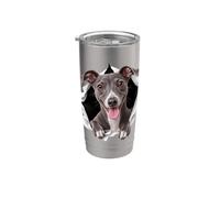 Divertente levriero italiano che sbircia carino amante dei cani mamma papà Bicchiere termico in acciaio inox doppia parete