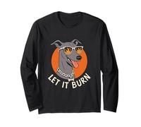 Divertente Levriero Let It Burn Cool Dog Maglia a Manica