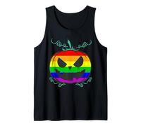 Divertente LGBT Gay Pride Halloween Rainbow Flag Spaventoso Zucca Canotta