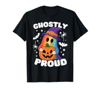 Divertente LGBT Spettrale Orgoglio Gay Pride Halloween Rainbow Ghost Maglietta