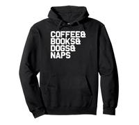 Divertente Libro Amante caffè Libri Cani sonnellini Felpa con Cappuccio