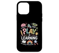 Divertente libro con scritta "Play Is Learning Brain Rainbow Pencil Book Fun Custodia per iPhone 12 mini