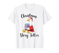 Divertente Libro D'Oca Che Legge Il Topo di Biblioteca di Natale Maglietta