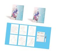 Divertente libro pittura con scarabocchi che include 12 colori acquerello e penna con pennello acqua per bambini, disegni artistici, schizzi, pittura