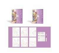 Divertente libro pittura per scarabocchi per bambini, artistico per adulti, schizzi, include un libro d'arte con penna a pennello acqua e pittura acquerello a 12 colori