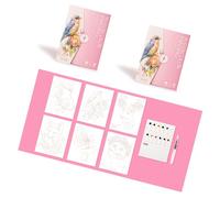 Divertente libro pittura per scarabocchi per bambini, artistico per adulti, schizzi, include un libro d'arte con penna a pennello acqua e pittura acquerello a 12 colori