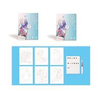 Divertente libro pittura per scarabocchi per bambini, artistico per adulti, schizzi, include un libro d'arte con penna a pennello acqua e pittura acquerello a 12 colori