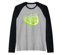 Divertente lime Art per uomini donne bambini verde limone fetta amante Maglia con Maniche Raglan