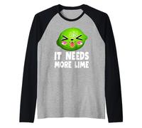 Divertente lime Art per uomini donne bambini verde limone fetta amante Maglia con Maniche Raglan