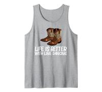 Divertente Linea Danza Regalo Uomo Donna Country Line Dance Rodeo Canotta, Uomo, Grigio Melange, L