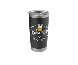 Divertente logo IPA e dicendo che bevo birra scherzo umoristico correlato Bicchiere termico in acciaio inox doppia parete