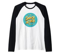 Divertente Logo Snack Attack Maglia con Maniche Raglan