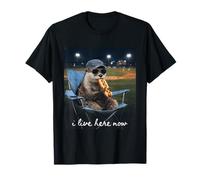 Divertente lontra Baseball Mamma io Vivo Qui Ora Maglietta