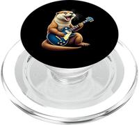 Divertente lontra che suona la chitarra elettrica design per gli amanti della musica PopSockets PopGrip per MagSafe