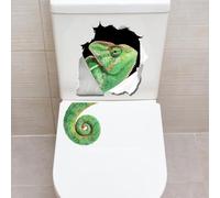 Divertente lucertola, 30 x 40 cm, decalcomanie da parete in PVC, decorazione per il bagno, facile da applicare e rimuovere, design stravagante per WC di casa