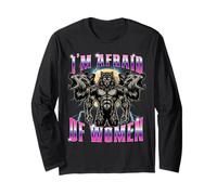 Divertente Lupo Alfa Ho Paura Delle Donne Lupo Mannaro Meme Maglia a Manica
