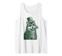 Divertente Lupo con Occhiali da Sole Shamrock St Patricks Day Animal Canotta