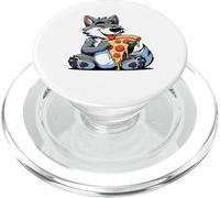 Divertente Lupo Mangiare Pizza Grafica Ragazzi Ragazze Donne Bambini PopSockets PopGrip per MagSafe