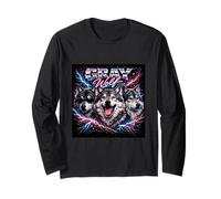 Divertente Lupo Ragazzi Ragazze Costume Retro Meme 90s Bootleg Vibes Maglia a Manica