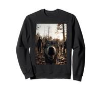 Divertente Lupo Selfie con Zombi Foresta Spettrale Spaventoso Halloween Felpa