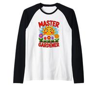 Divertente Maestro Giardiniere con Sole Felice Maglia con Maniche Raglan