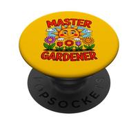 DIVERTENTE MAESTRO GIARDINIERE CON SOLE FELICE PopSockets PopGrip Adesivo