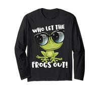 Divertente Maglia Ebraica Seder Ebraica Passover Who Let The Frogs out Maglia a Manica