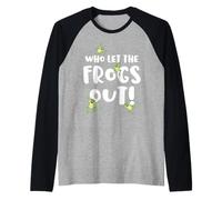 Divertente Maglia Ebraica Seder Ebraica Passover Who Let The Frogs out Maglia con Maniche Raglan