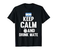 Divertente maglietta argentina con scritta "Keep Calm & Drink Mate" Maglietta