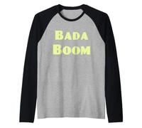 Divertente Maglietta Bada Boom Italian Mafia Party Maglia con Maniche Raglan