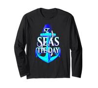 Divertente maglietta con ancora nautica marina The Day Sailing Anchor Maglia a Manica