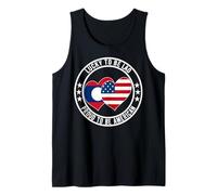 Divertente maglietta con bandiera degli Stati Uniti d'America Lucky To Be Lao Proud To Be Canotta