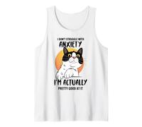 Divertente Maglietta con Gatto ansioso I Don't Struggle I Excel at It Canotta