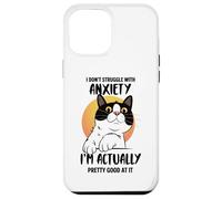Divertente maglietta con gatto ansioso "I Don't Struggle I Excel at It" Custodia per iPhone 12 Pro Max