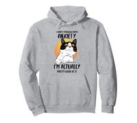 Divertente Maglietta con Gatto ansioso I Don't Struggle I Excel at It Felpa con Cappuccio