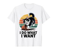 Divertente maglietta con gatto che fa quello che voglio giocoso Black Kitty Maglietta